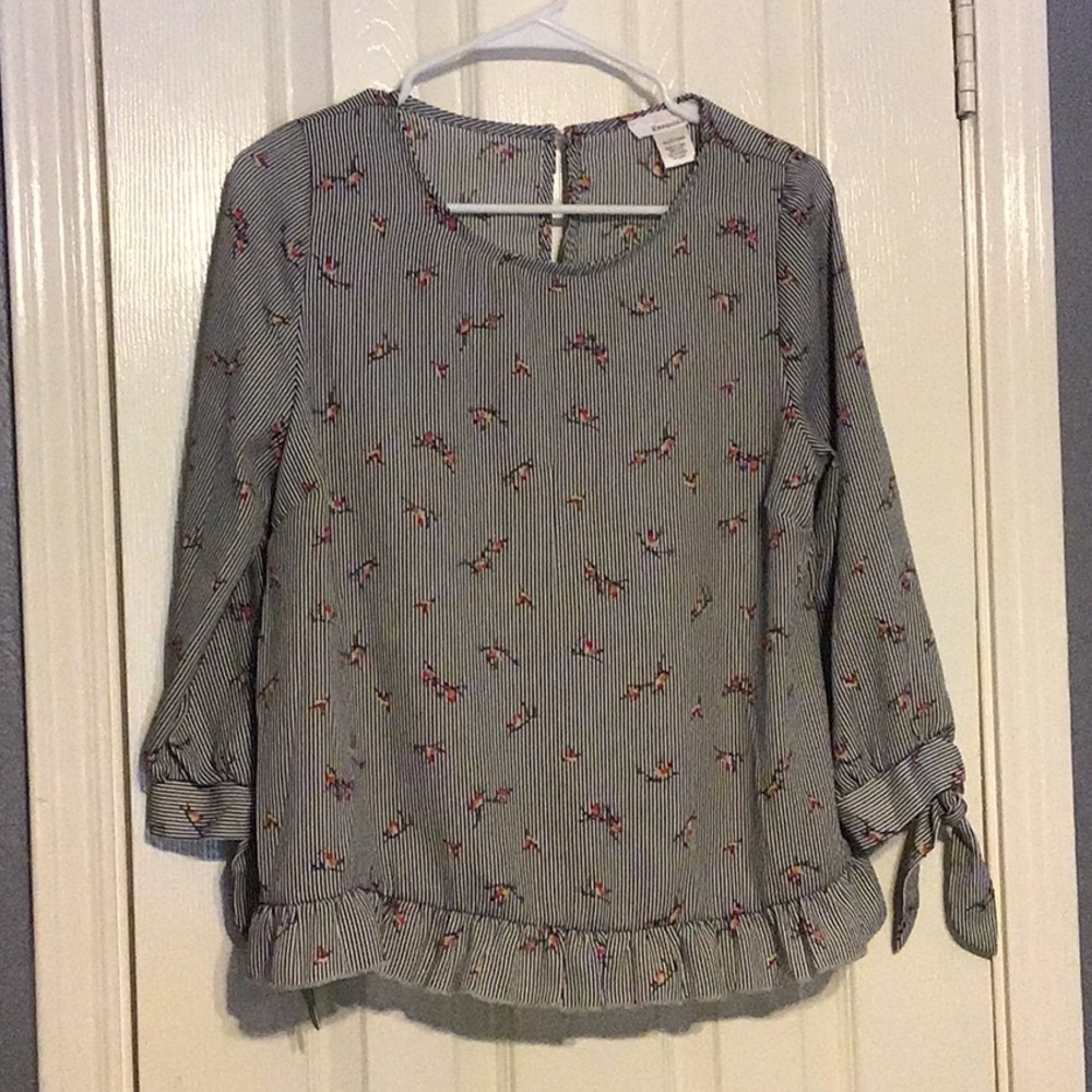 Long sleeve striped blouse